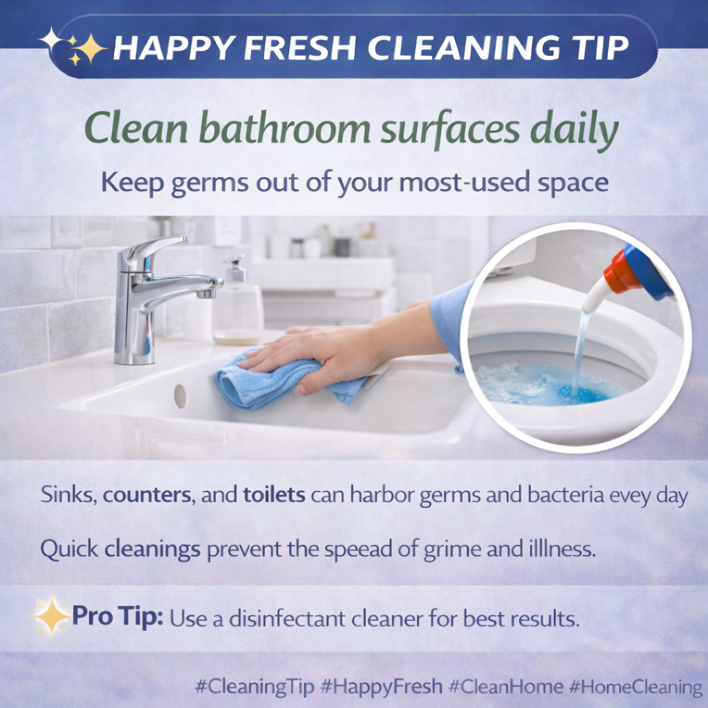 Clean Bathroom Surfaces Daily