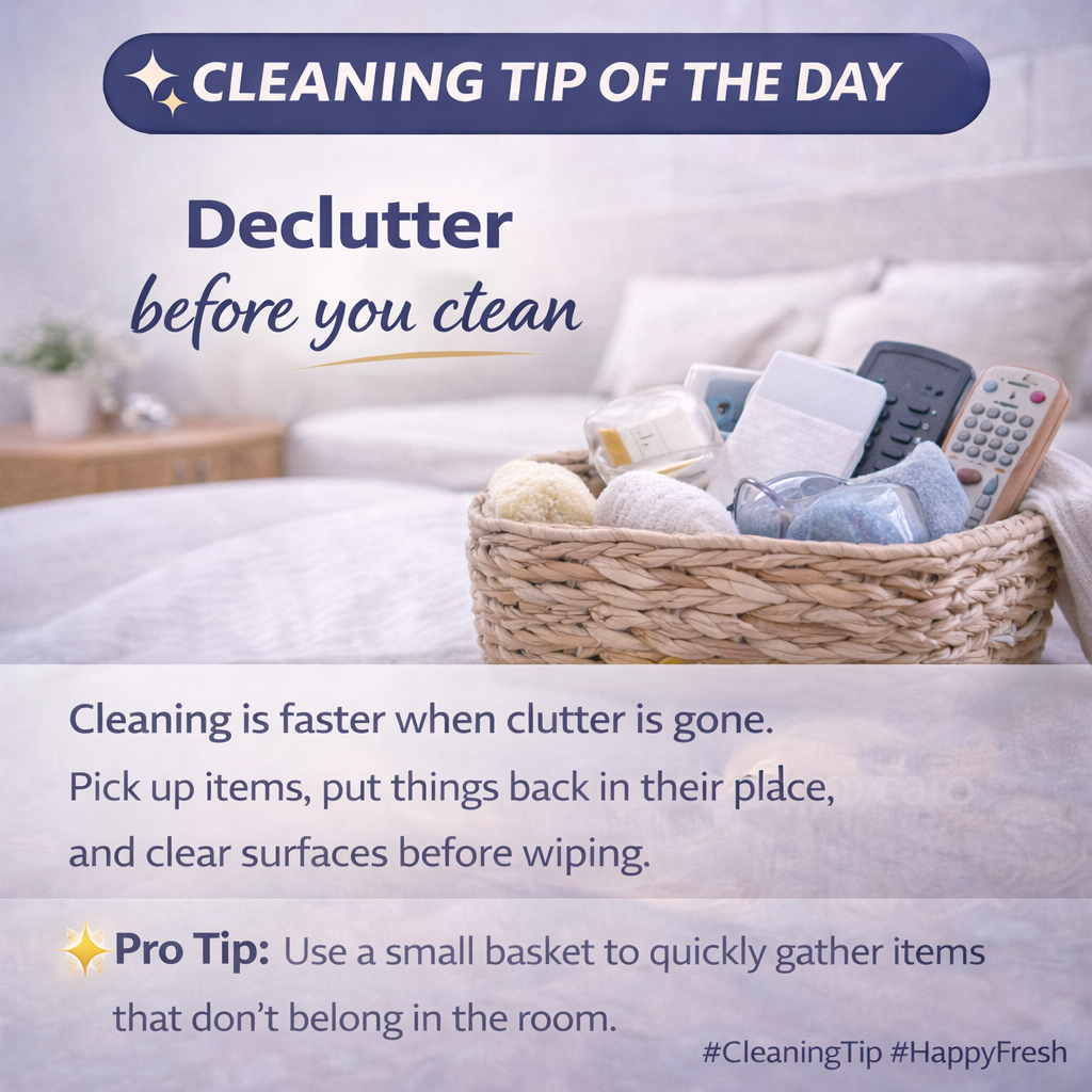 Cleaning is faster when clutter is gone.