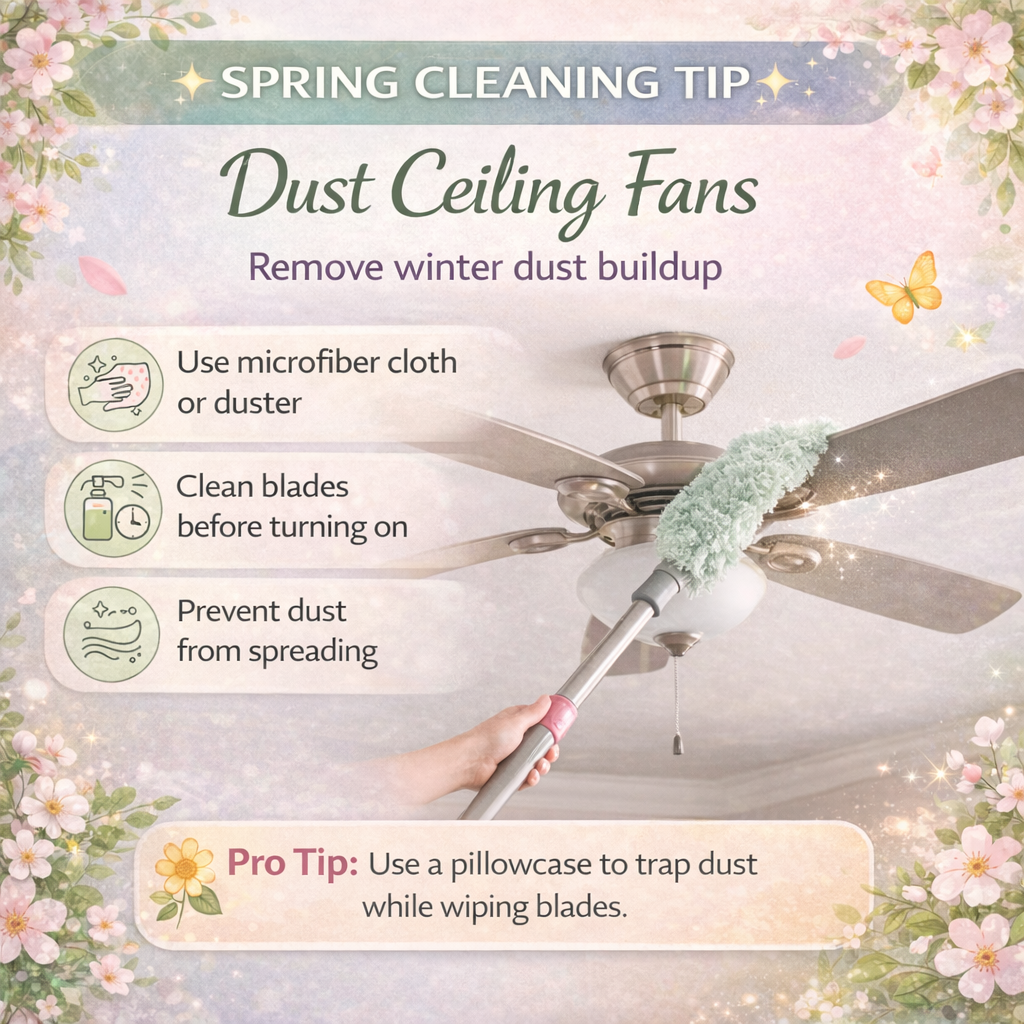 Spring is the perfect time to dust ceiling fans 🌸
