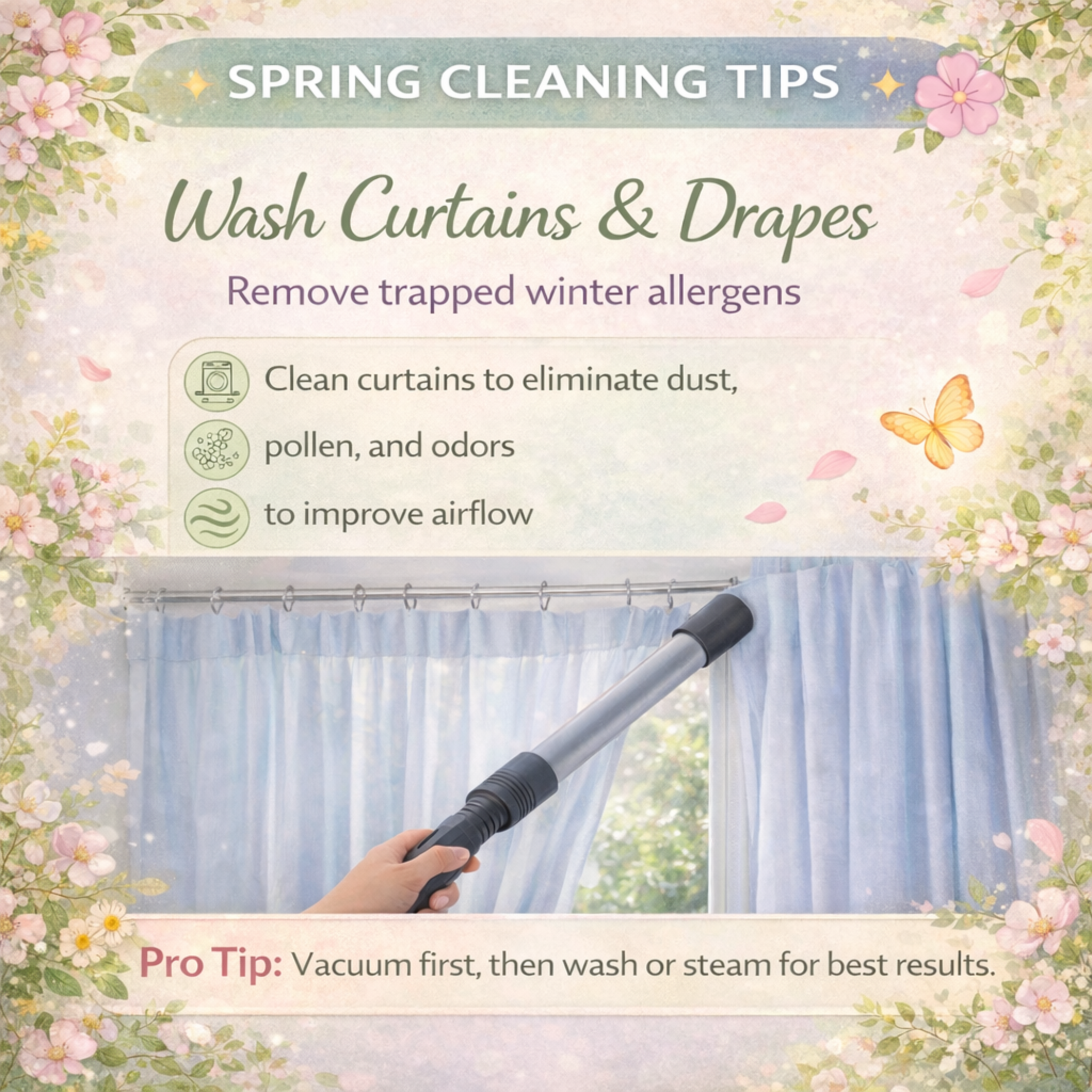 Freshen up your home this spring by giving your curtains and drapes some attention 🌸