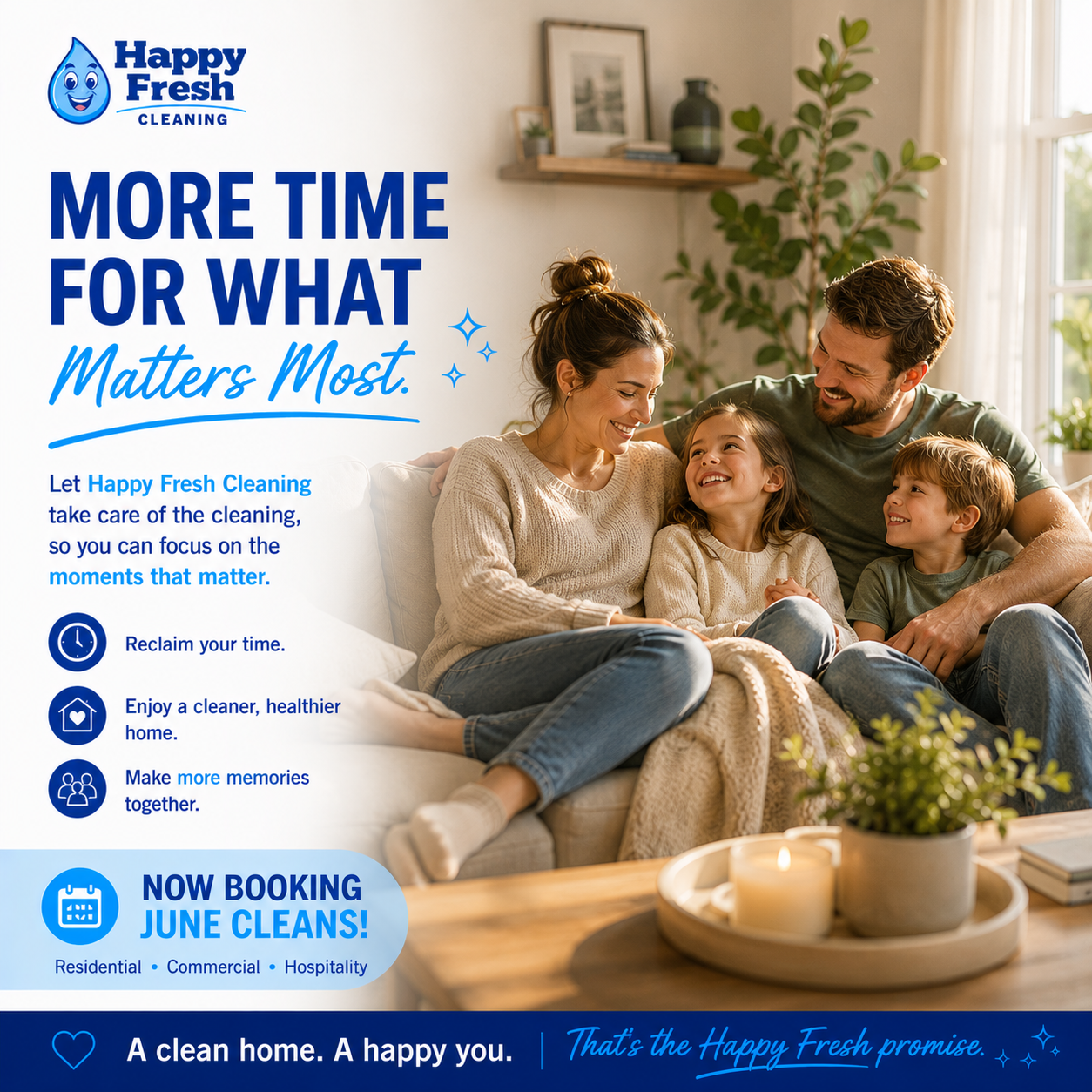 The most valuable thing a clean home gives back is time.